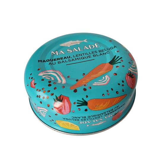 Makrelensalat | Beluga-Linsen und Balsamico | La Belle-Iloise | Quiberon | Frankreich