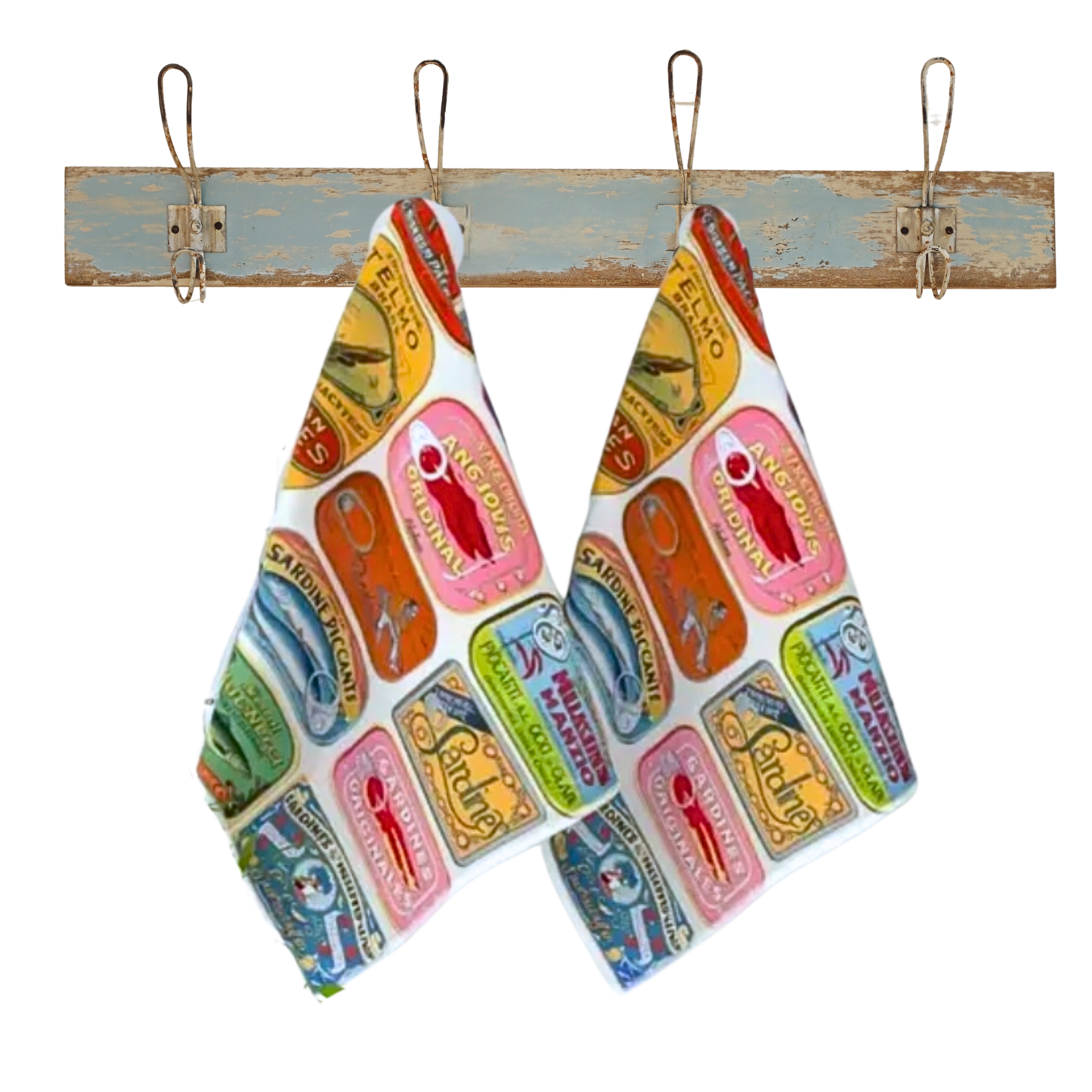 Küchentücher Nr.2 – Retro Sardinendosen (2er Set)
