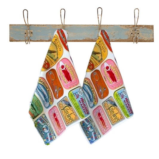Küchentücher Nr.2 – Retro Sardinendosen (2er Set)