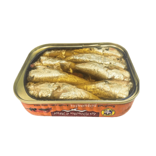 Sardinettes | Olivenöl mit Piment d’Espelette | Les Mouettes d’Arvor | Concarneau | Frankreich