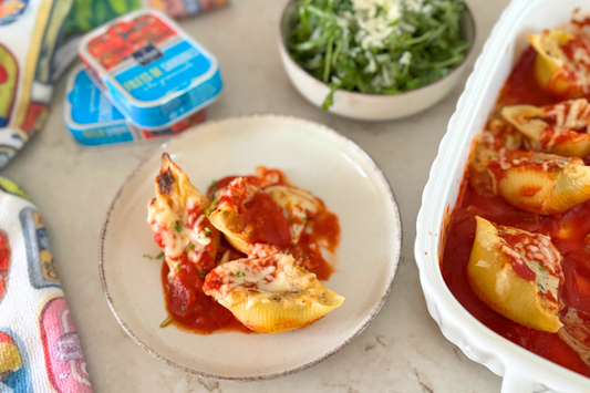 Gefüllte Conchiglioni mit Sardinen à la Provençale