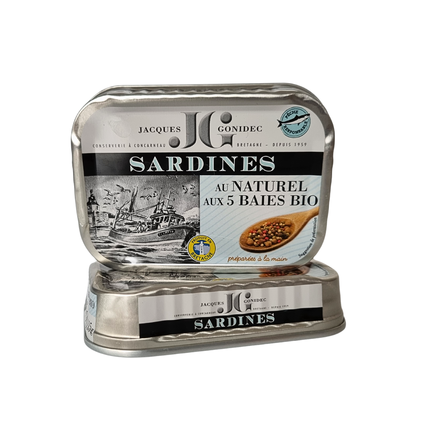 Natürliche Sardinen mit 5 Beeren | JG - Jacques Gonidec | Concarneau | Frankreich