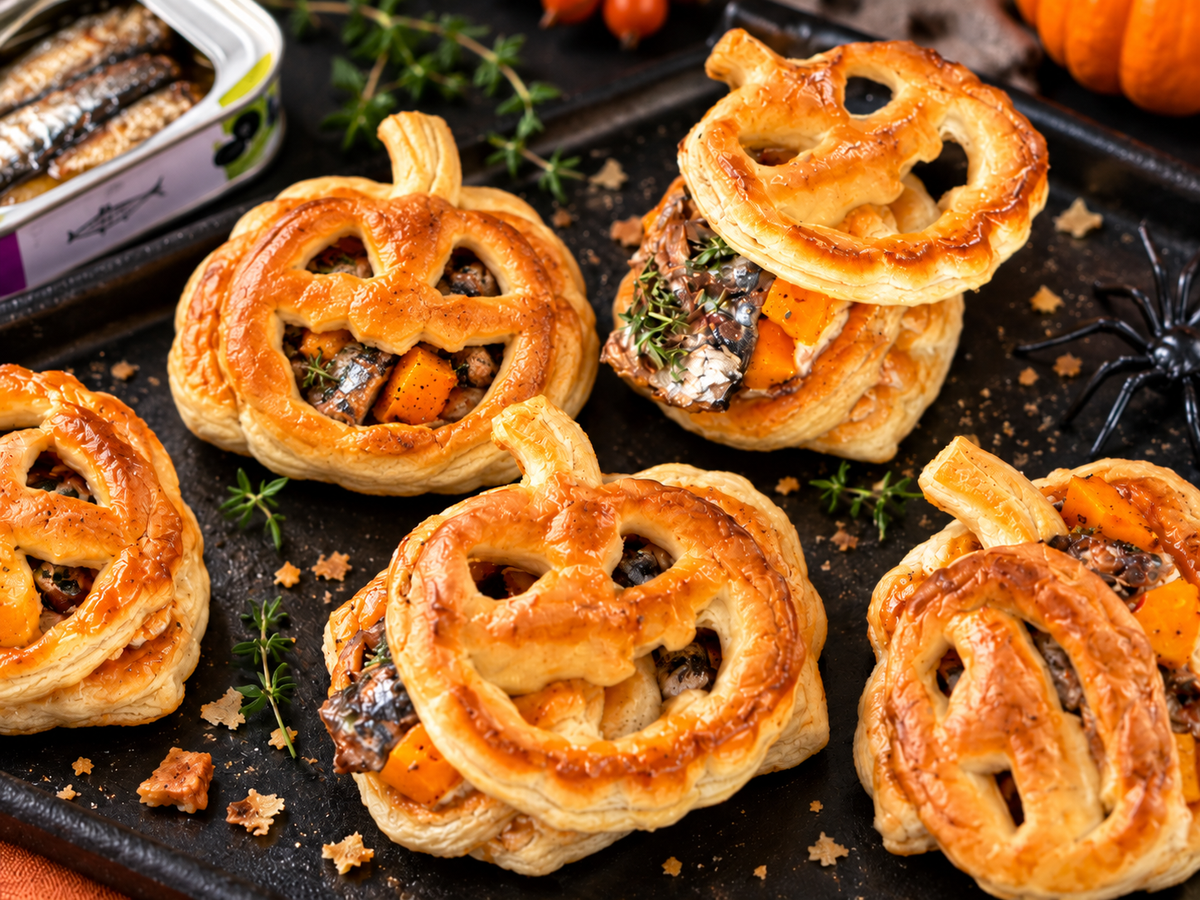 Video laden: Halloween Kürbis-Blätterteigtaschen – Rezeptvideo