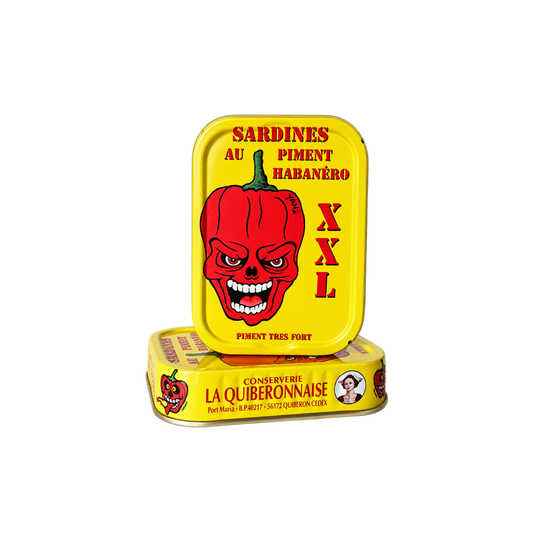 Jahrgangssardinen 2019 |  Sardinen Habanero Ultra Scharf  | La Quiberonnaise | Quiberon | Frankreich