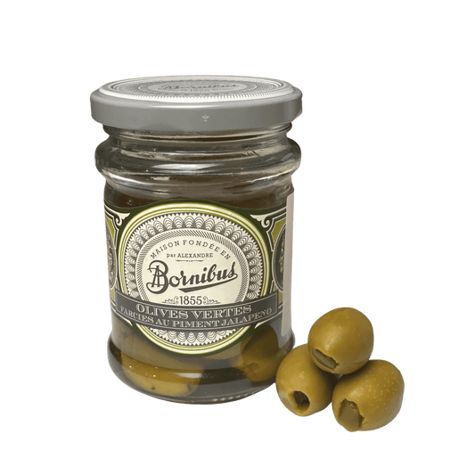 Grüne Oliven - gefüllt mit Jalapeño | Bornibus | Frankreich