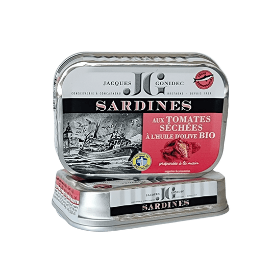 Sardinen mit getrockneten Tomaten in Olivenöl | JG - Jacques Gonidec | Concarneau | Frankreich