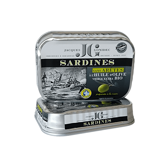 Sardinen ohne Gräten in Olivenöl | JG - Jacques Gonidec | Concarneau | Frankreich