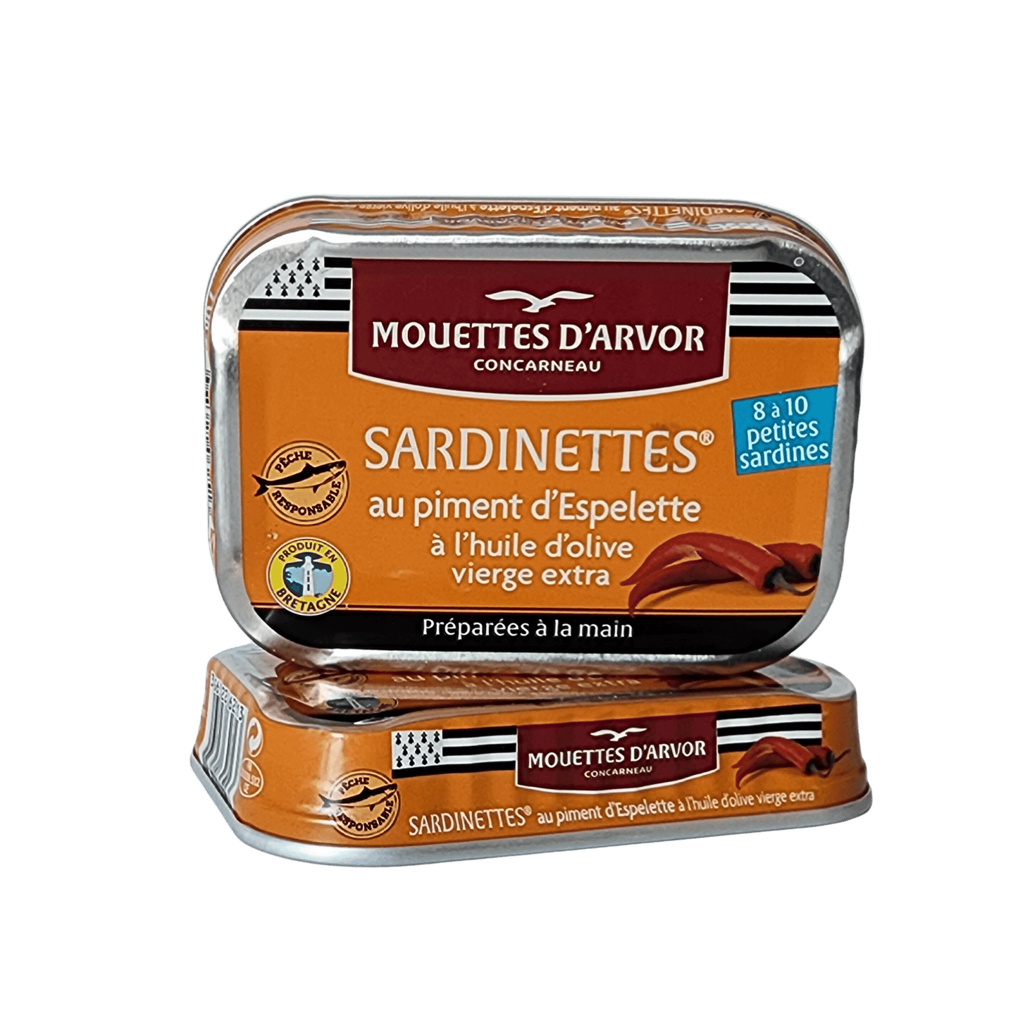 Sardinettes | Olivenöl mit Piment d’Espelette | Les Mouettes d’Arvor | Concarneau | Frankreich