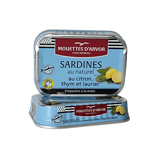 Ölfreie Sardinen in Zitronenwasser | Les Mouettes d’Arvor | Concarneau | Frankreich