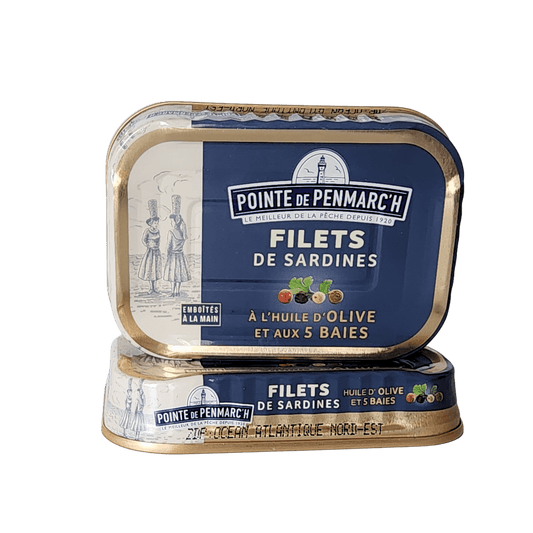 Sardinenfilets in 5 Körner Marinade und Olivenöl | Pointe de Penmarc'h | Douarnenez | Frankreich