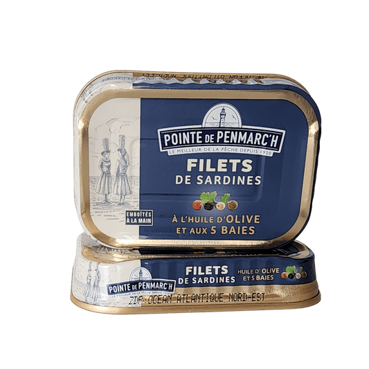 Sardinenfilets in 5 Körner Marinade und Olivenöl | Pointe de Penmarc'h | Douarnenez | Frankreich